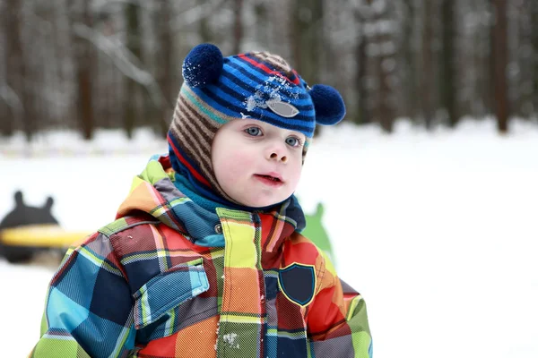 Portrait of boy in winter — Stock Photo, Image