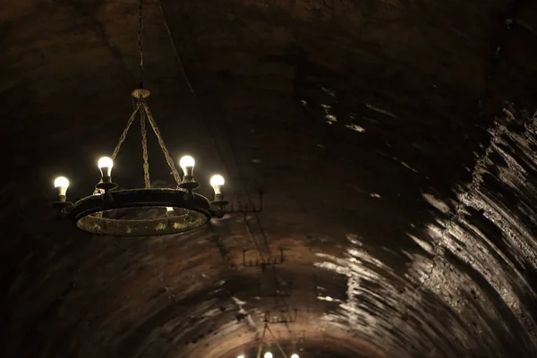 Chandelier in cave — Stock Photo, Image