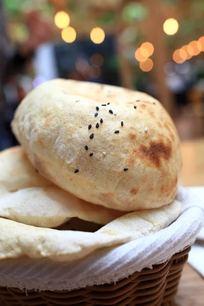 Turkish bread in a basket — Stock Photo, Image