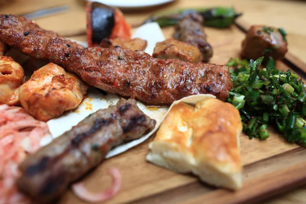 Plate with various kebab — Stock Photo, Image