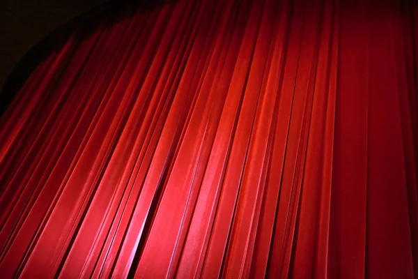 Red curtain in cinema — Stock Photo, Image