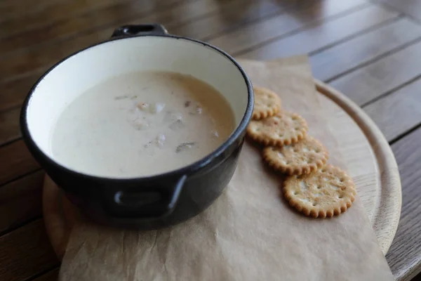 Clam chowder zupa — Zdjęcie stockowe