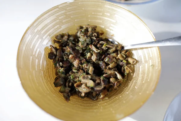 Fried mushrooms with onions — Stock Photo, Image