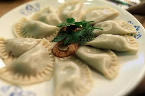 Russian dumplings on plate — Stock Photo, Image