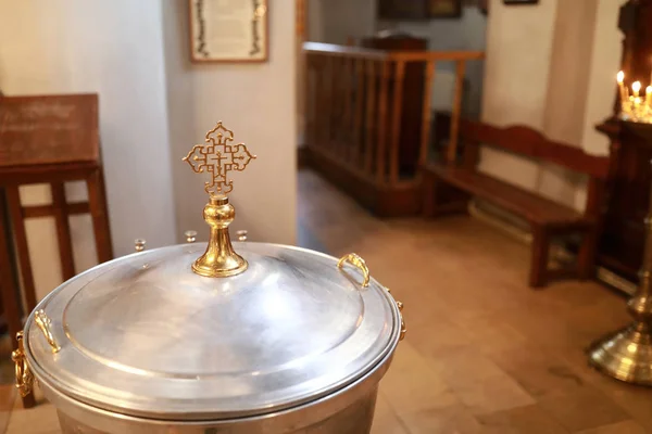 Font in Georgian Orthodox Church — 스톡 사진