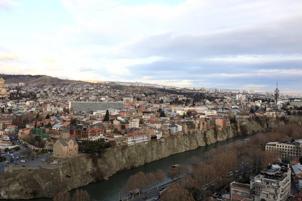 Landscape of Tbilisi from hill — Stock Photo, Image