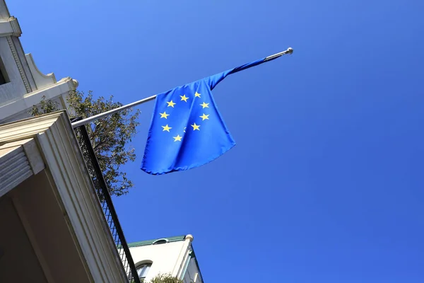 Vista de la bandera europea en Tiflis —  Fotos de Stock