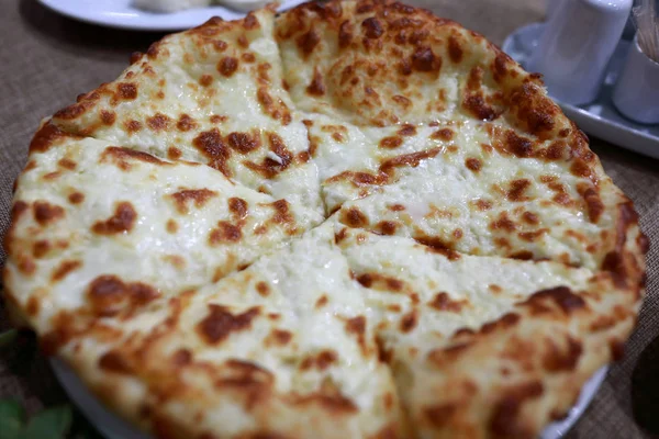 Megrelian Khachapuri on plate — Stock Photo, Image