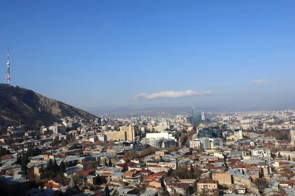 Skyline of Tbilisi in winter — Stock Photo, Image