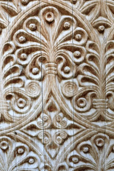 Details Carved Wooden Door Georgia — Stock Photo, Image