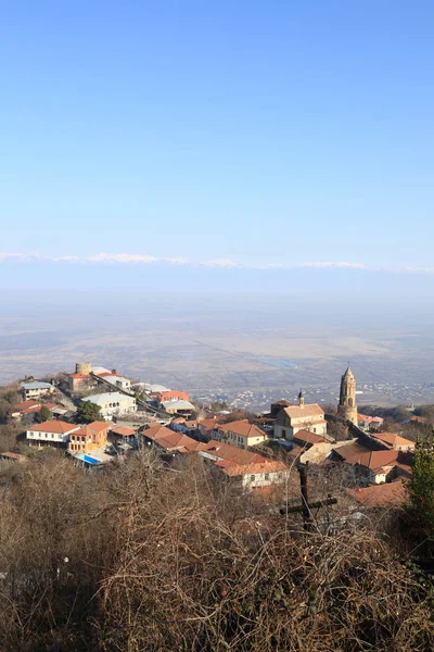 Pemandangan Kota Sighnaghi Musim Dingin Georgia — Stok Foto