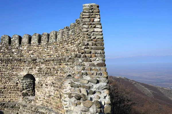Parte Del Muro Della Fortezza Nella Città Signagi Georgia — Foto Stock