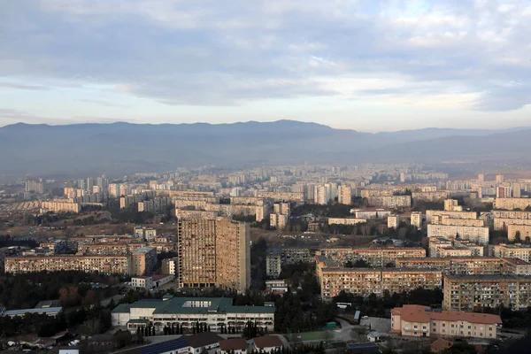 Paisaje Tiflis Desde Monumento Histórico Georgia Invierno — Foto de Stock