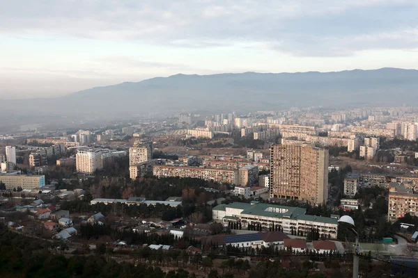 Skyline Tbilisi Από Ιστορικό Μνημείο Της Γεωργίας Χειμώνα — Φωτογραφία Αρχείου