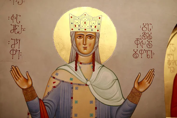 Γεωργιανή Αγία Εικόνα Στην Ορθόδοξη Εκκλησία Γεωργία — Φωτογραφία Αρχείου
