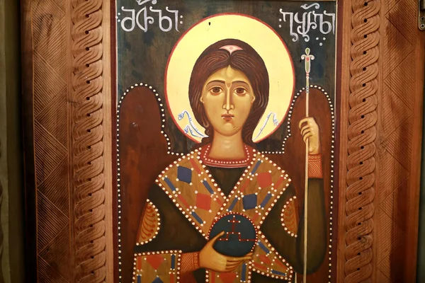 Widok Gruzińskiej Ikony Świętego Cerkwi Prawosławnej Gruzja — Zdjęcie stockowe