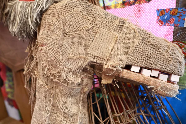 Cloth Horse Head Village Fair Russia — Stock Photo, Image