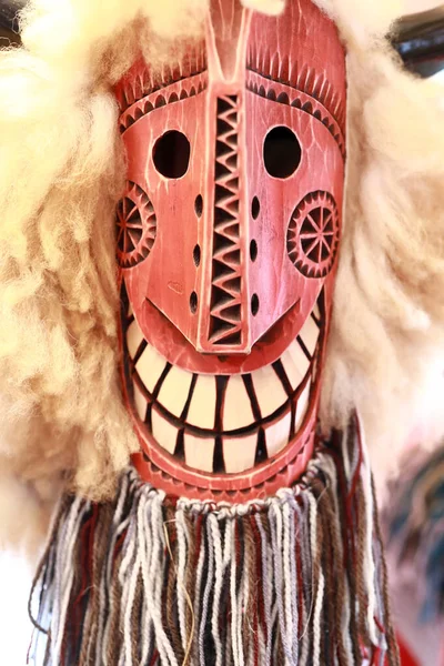 Wooden Mask Mummers Carnival Moscow Russia — Stock Photo, Image