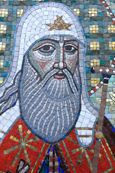 Rus Ortodoks Kilisesi Nin Duvarında Aziz Mozaiği — Stok fotoğraf