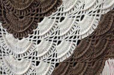 Arka plan olarak örülmüş yün bir eşarp parçası