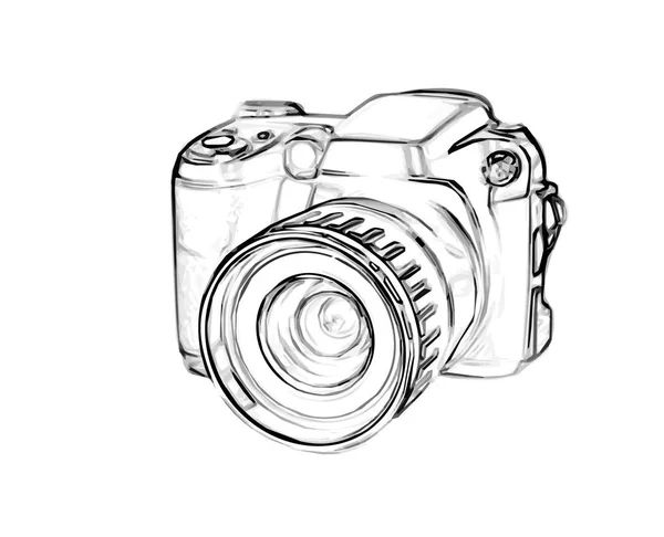 Disegno fotocamera digitale — Vettoriale Stock