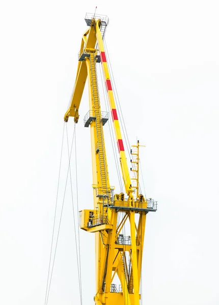 Fragmento de guindaste flutuante na construção da ponte — Fotografia de Stock