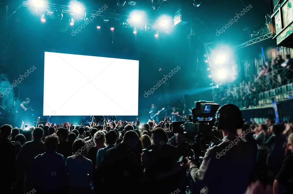 Rock concert, white screen isolated.