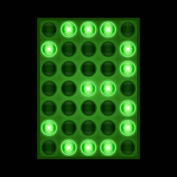 Номер три на зеленом светодиодном дисплее. вектор eps 10 — стоковый вектор