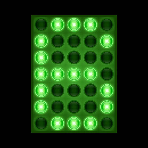 Number six 6 on green LED display. vector eps 10 — Stock Vector