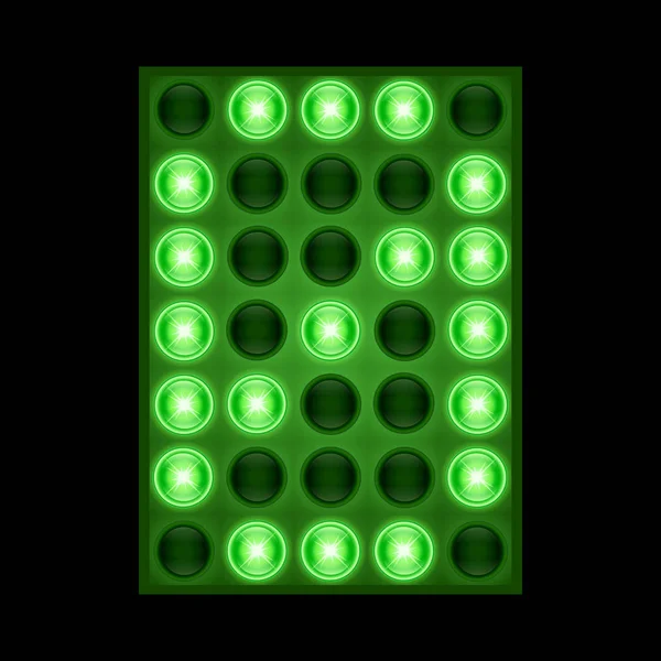 Номер 0 на зеленому світлодіодному дисплеї. векторні eps 10 — стоковий вектор