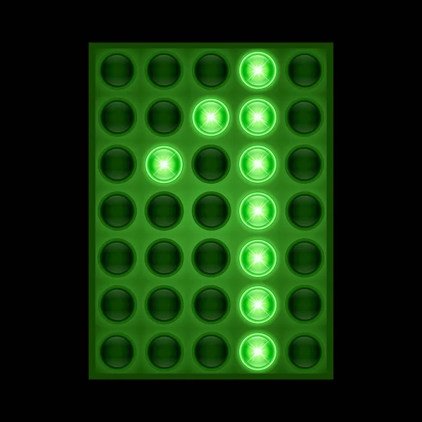 Номер один на зеленому світлодіодному дисплеї. векторні eps 10 — стоковий вектор