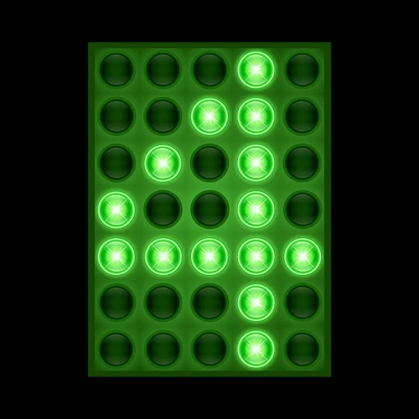 Номер 4 на зеленому світлодіодному дисплеї. векторні eps 10 — стоковий вектор