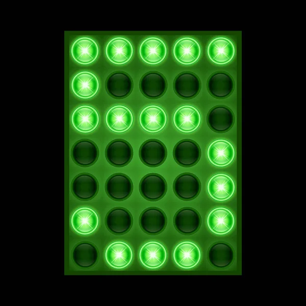 5 на зеленому світлодіодному дисплеї. векторні eps 10 — стоковий вектор