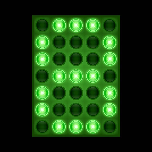 Номер вісімки 8 на зеленому світлодіодному дисплеї. векторні eps 10 — стоковий вектор