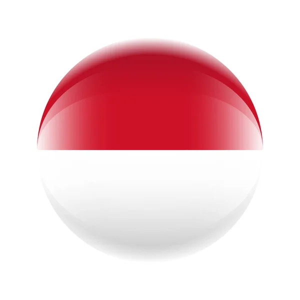 Indonesien Flagg Ikon Form Boll Vektor Eps — Stock vektor