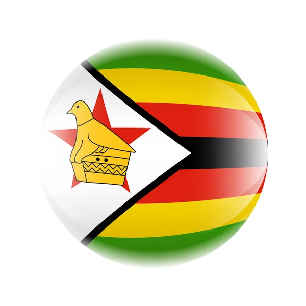 Zimbabwe Flag Icon Form Ball Vector Eps — Stock Vector