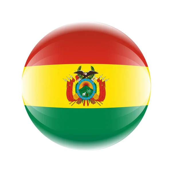 Bolívia Ícone Bandeira Forma Uma Bola Vetor Eps — Vetor de Stock