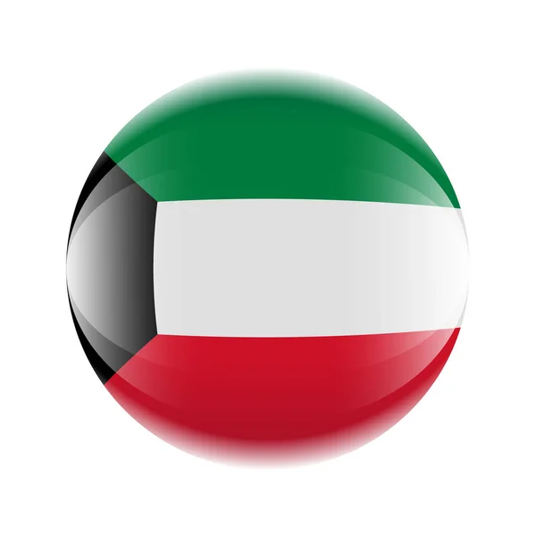 Kuwait Bandera Icono Forma Bola Vector Eps — Vector de stock