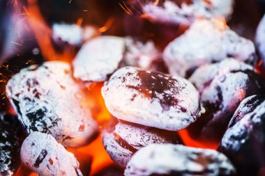 parlayan kömür ve alev