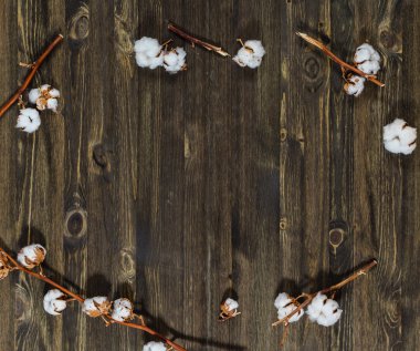 Pamuk çiçekli çerçeve