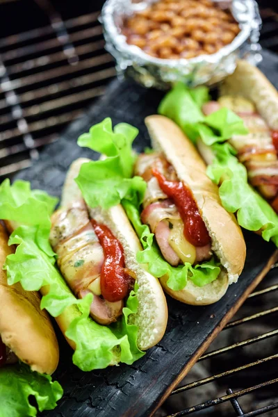 Hot grilled sausages — Stock Photo, Image