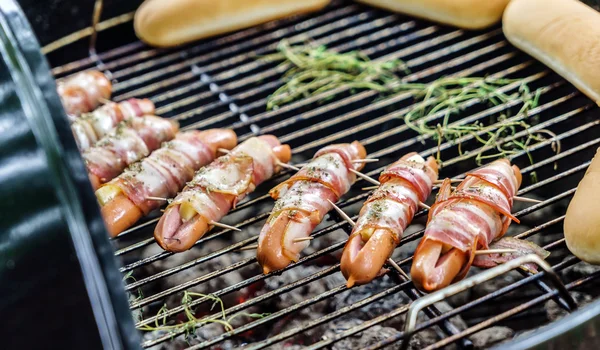 Hot grilled sausages — Stock Photo, Image