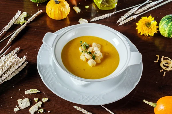 Kürbiscremesuppe — Stockfoto