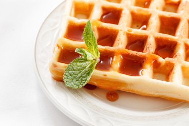 tatlı Belçika waffle