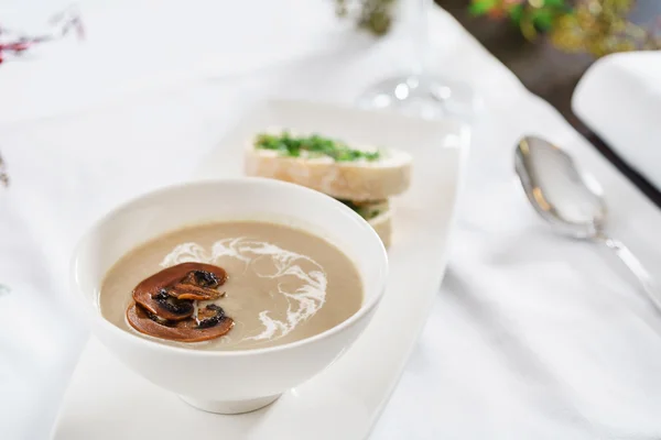 Mushroom cream soup — Stock Photo, Image