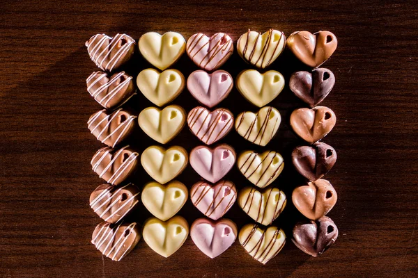 Valentine Heart Chocolates — Stock Photo, Image