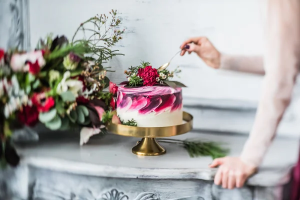 Bolo de casamento bonito — Fotografia de Stock