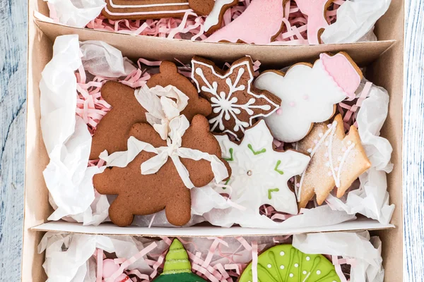 Zdobené vánoční cukroví — Stock fotografie