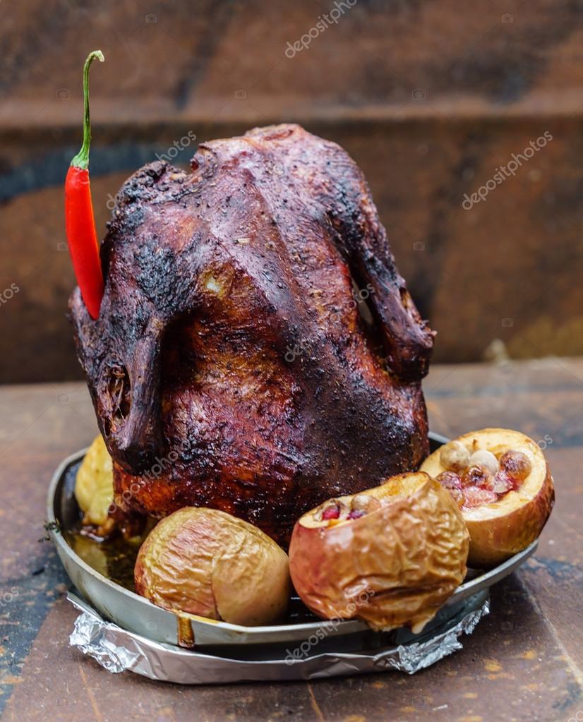 Whole grilled duck — Stock Photo © Shebeko #128430050