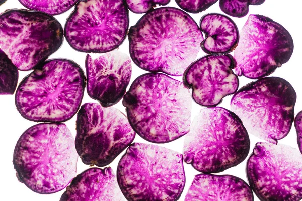 Purple potato slices — Stock Photo, Image